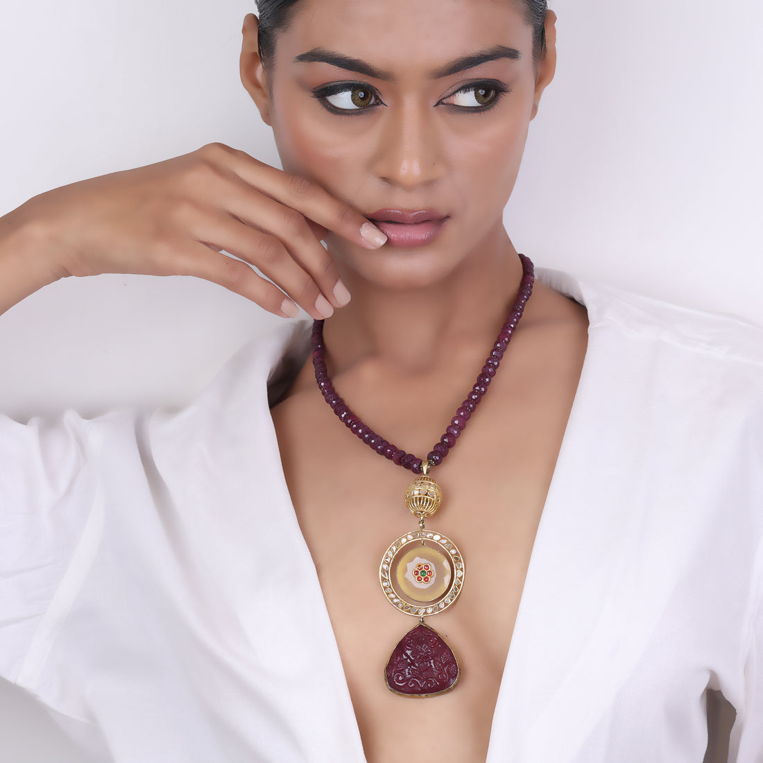 Carved Ruby Elegance