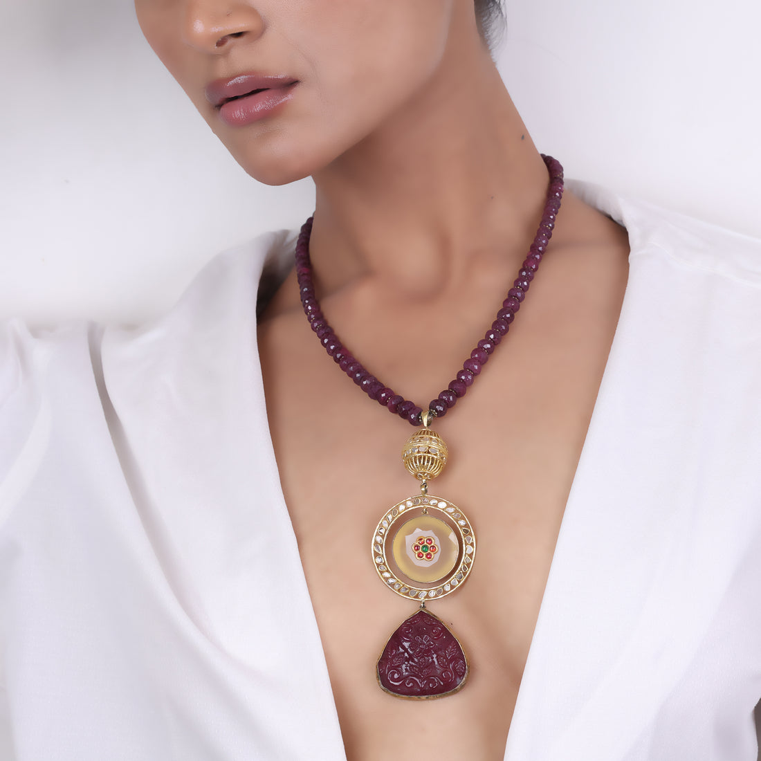 Carved Ruby Elegance