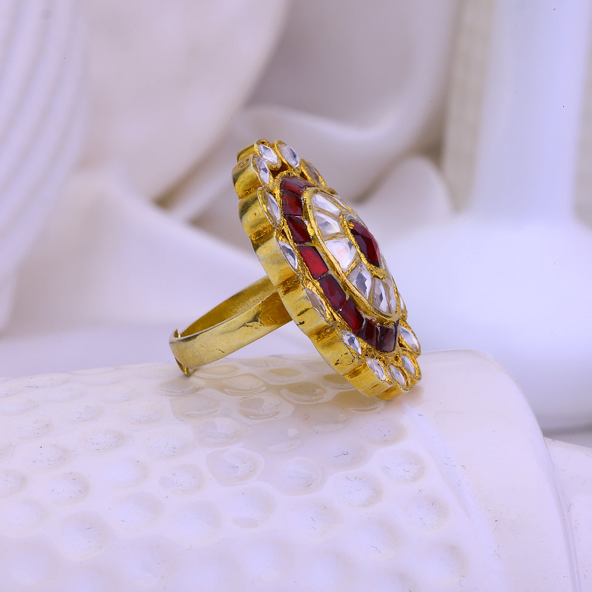 Golden Moissanite Halo