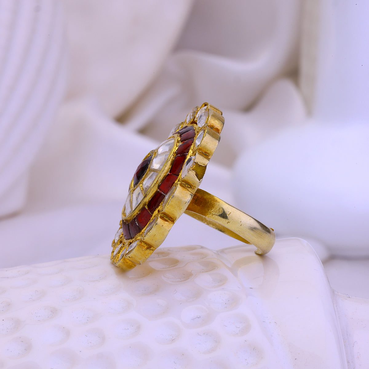 Golden Moissanite Halo
