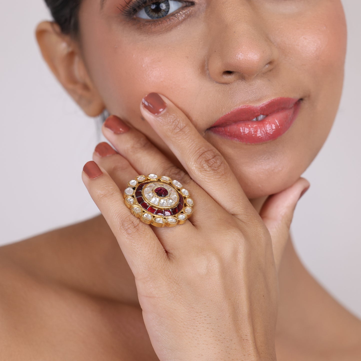 Golden Moissanite Halo