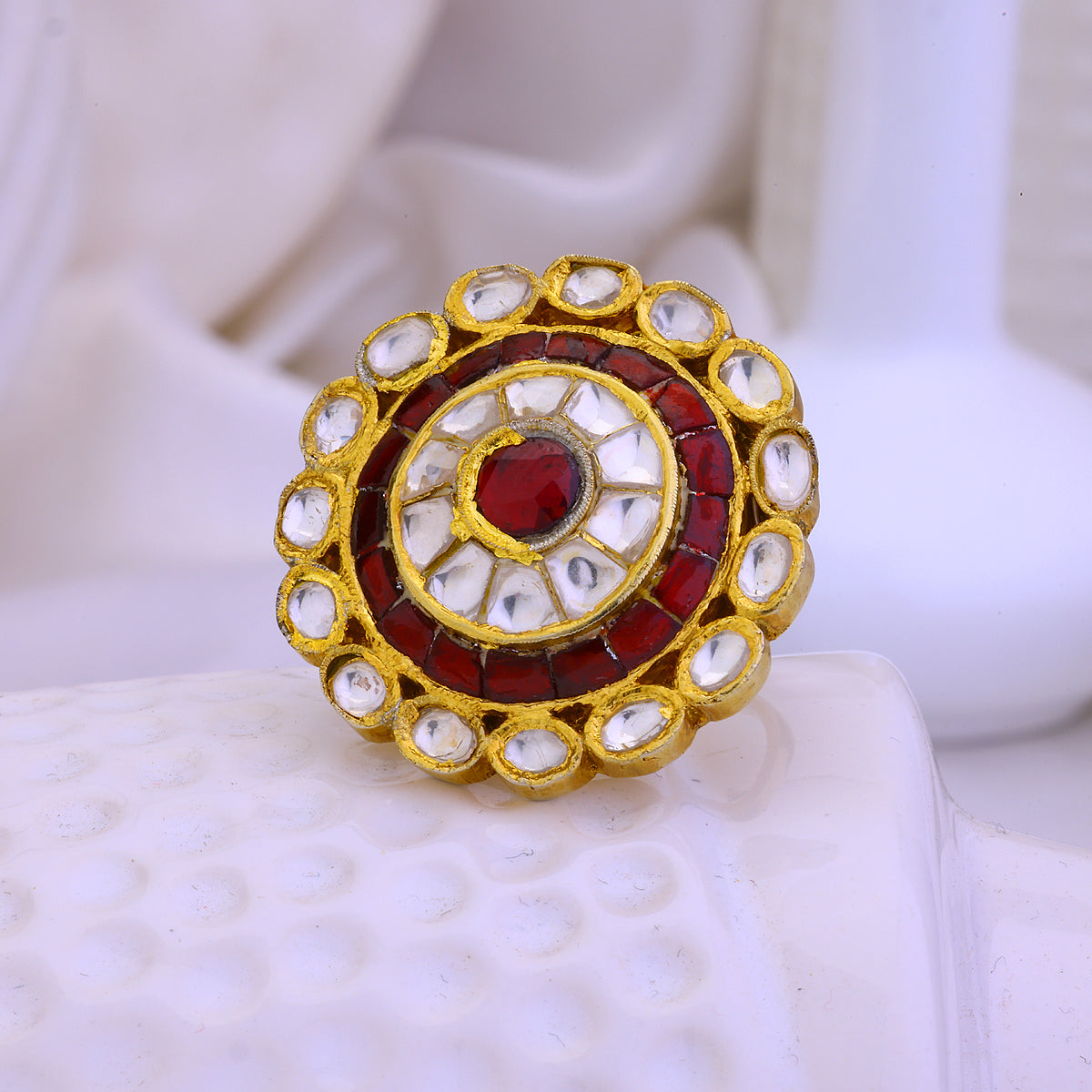 Golden Moissanite Halo