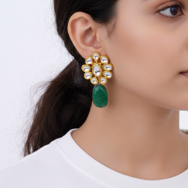 Moissanite Polki Earrings